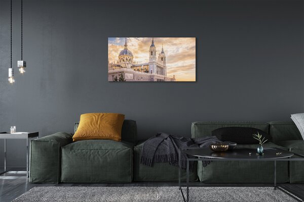 Foto quadro su tela Sunset della Cattedrale Spagna 100x50 cm