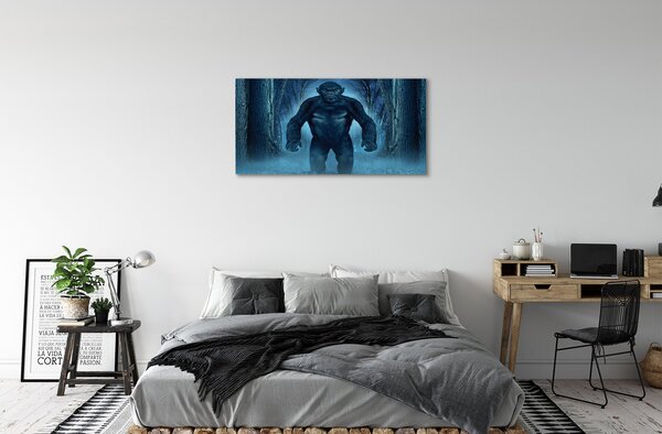 Quadro su tela Foresta di alberi gorilla 100x50 cm