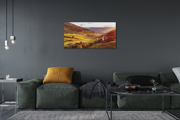 Quadro su tela Foredi di edifici della valle della Germania 100x50 cm