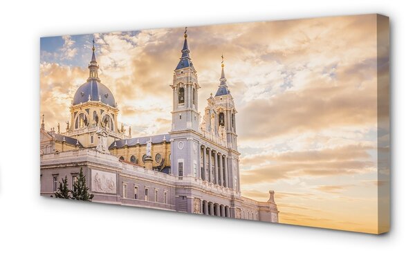 Foto quadro su tela Sunset della Cattedrale Spagna 100x50 cm