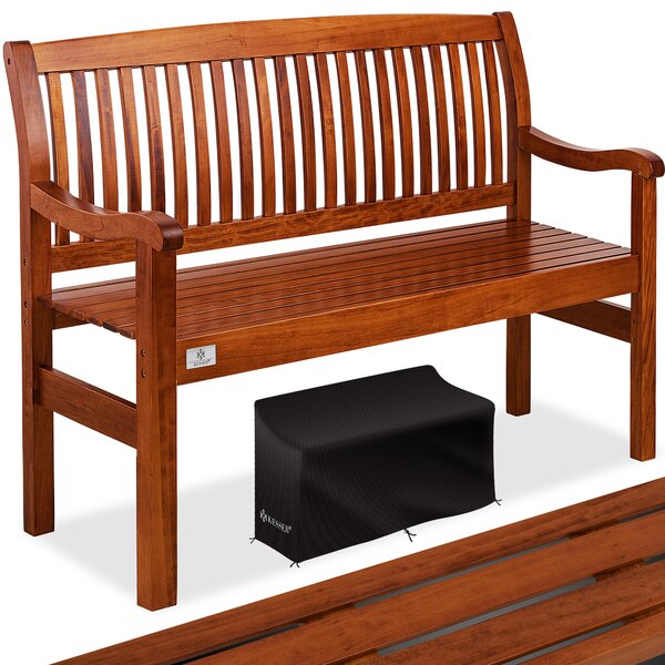 Panchina da giardino KESSER® in legno, resistente alle intemperie | Per 3-4 persone | Panchina da parco in legno massello | Panchina con portata massima di 320 kg | Panchina da balcone, terrazza e giardino, copertura inclusa