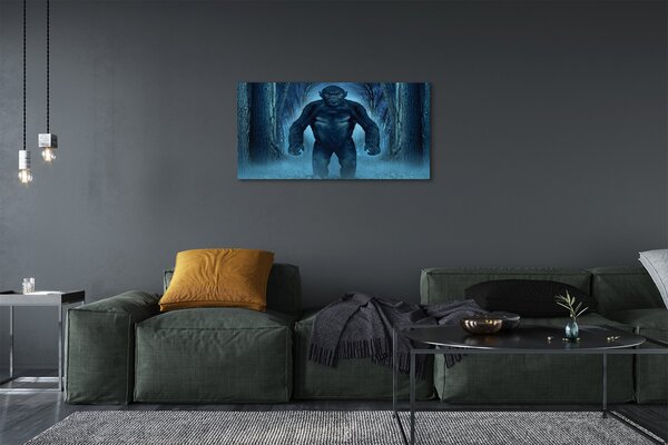Quadro su tela Foresta di alberi gorilla 100x50 cm