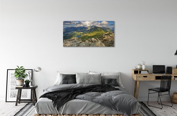 Quadro su tela Lago delle montagne 100x50 cm