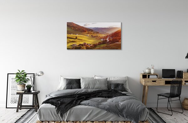 Quadro su tela Foredi di edifici della valle della Germania 100x50 cm