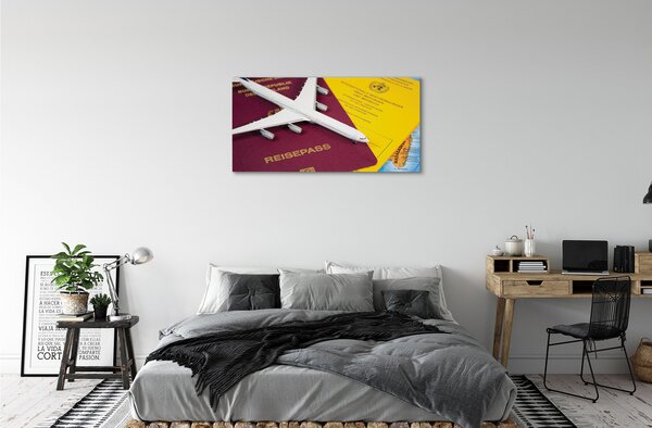 Quadro su tela Mappa del passaporto 100x50 cm