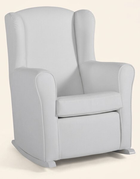 Micuna Poltrona a Dondolo Moderna in Ecopelle Dimensioni 74x82x99 colore Bianco - Nanny