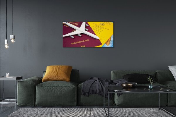 Quadro su tela Mappa del passaporto 100x50 cm