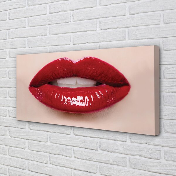 Quadro stampa su tela Labbra rosse 100x50 cm