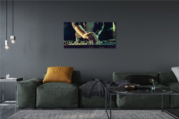 Quadro su tela Cuffie della console DJ 100x50 cm