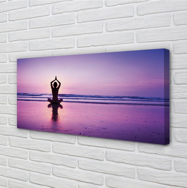 Quadro su tela Woman Sea Yoga 100x50 cm