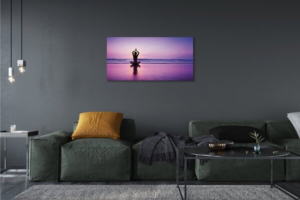Quadro su tela Woman Sea Yoga 100x50 cm