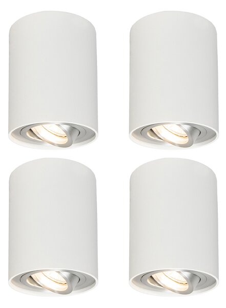 Set di 4 faretti orientabili e inclinabili bianchi - Rondoo up