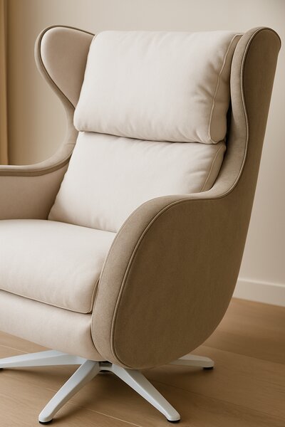 Micuna Poltrona a Dondolo Moderna in Tessuto Antimacchia Dimensioni 98x73x96 colore Beige/Marrone - Mar