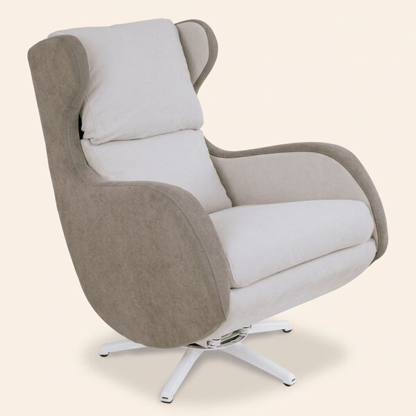 Micuna Poltrona a Dondolo Moderna in Tessuto Antimacchia Dimensioni 98x73x96 colore Beige/Marrone - Mar
