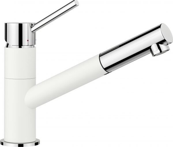 BLANCO KANO-S miscelatore cucina bassa pressione granito argento bianco/cromo tubo flessibile spray