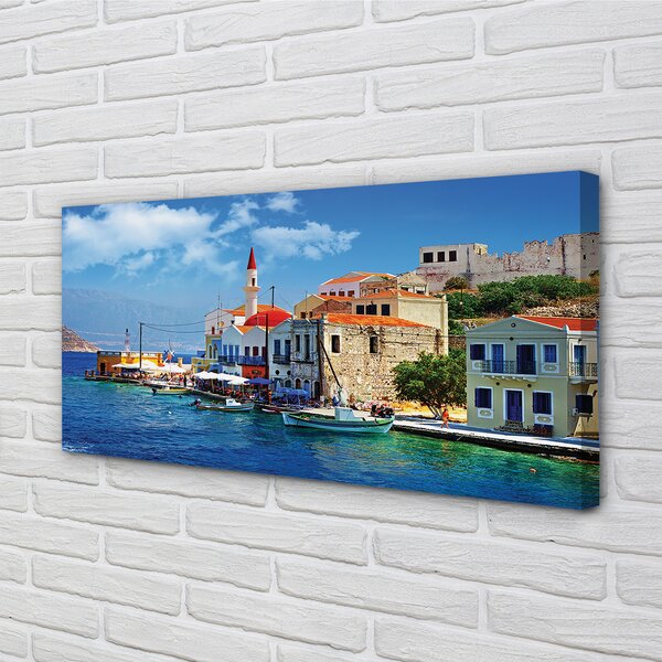 Quadro su tela Costa della Grecia del mare 100x50 cm