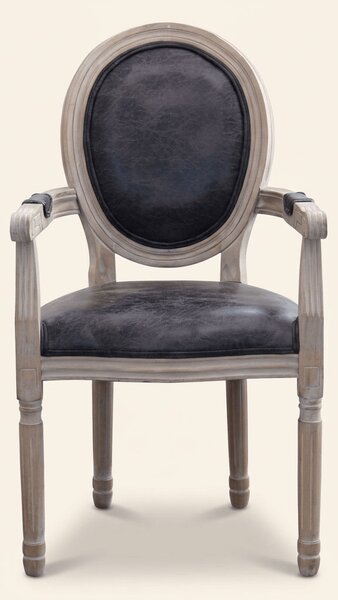 DecHome Poltrona Classica in Ecopelle Dimensioni 55x46x96 colore Nero - Denver