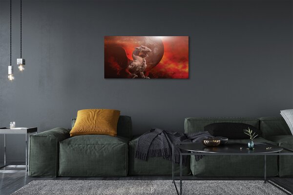 Quadro su tela Drago di fuoco 100x50 cm