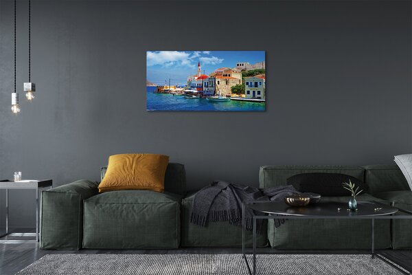 Quadro su tela Costa della Grecia del mare 100x50 cm