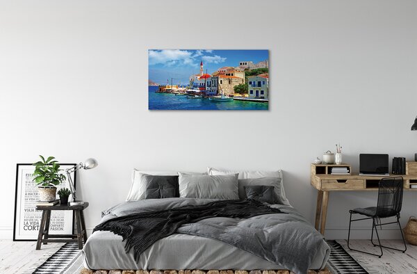 Quadro su tela Costa della Grecia del mare 100x50 cm