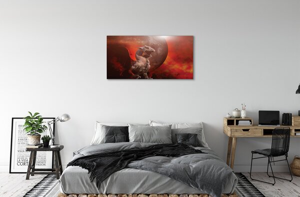 Quadro su tela Drago di fuoco 100x50 cm