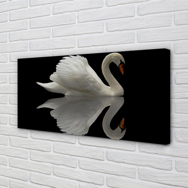 Quadro su tela Cigno di notte 100x50 cm