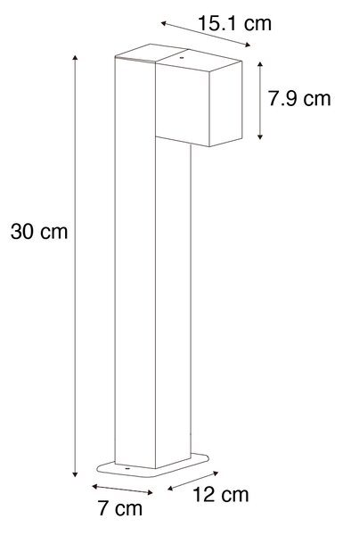 Lampada da esterno industriale da terra antracite 30 cm IP44 - Baleno