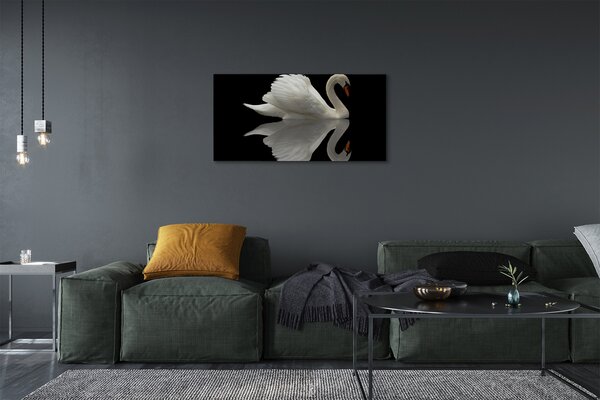 Quadro su tela Cigno di notte 100x50 cm