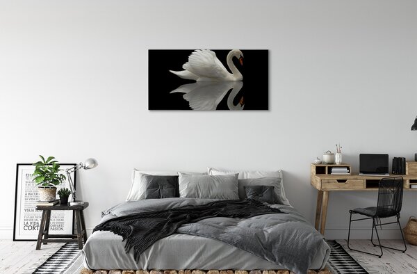 Quadro su tela Cigno di notte 100x50 cm