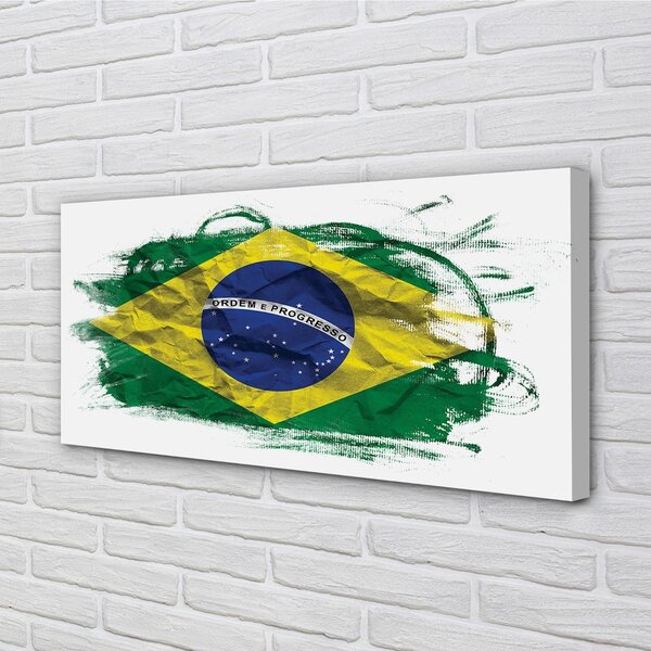 Quadro su tela Bandiera del Brasile 100x50 cm