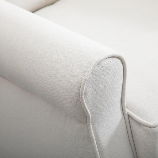DecHome Poltrona Classica in Tessuto Dimensioni 74x86x102 colore Bianco Crema