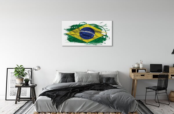 Quadro su tela Bandiera del Brasile 100x50 cm