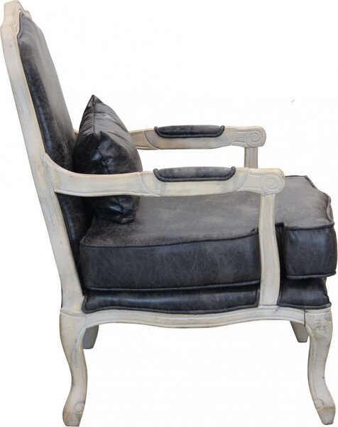 DecHome Poltrona Classica in Ecopelle Dimensioni 64x72x92 colore Grigio - Cremona