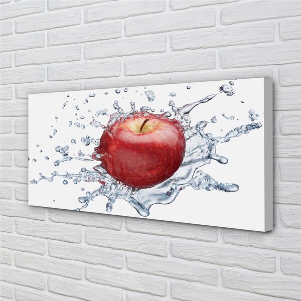 Quadro su tela Mela rossa in acqua 100x50 cm