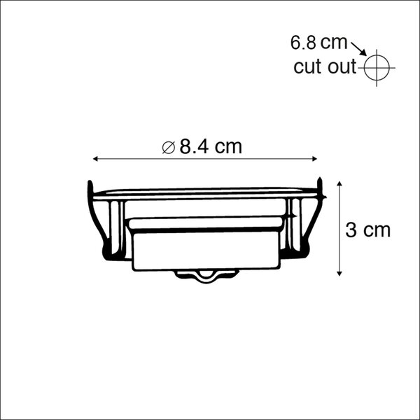 Set di 5 moderni faretti da incasso in acciaio con LED dimmerabile in 3 fasi - Mio