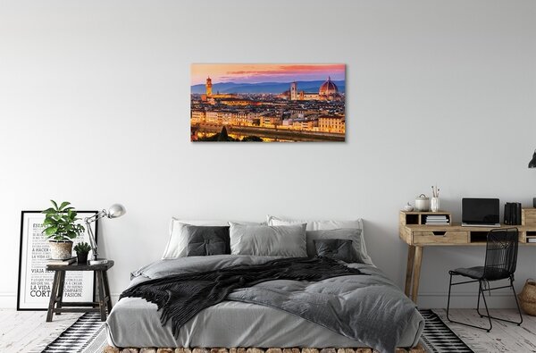 Quadro su tela Cattedrale notturna panorama Italia 100x50 cm