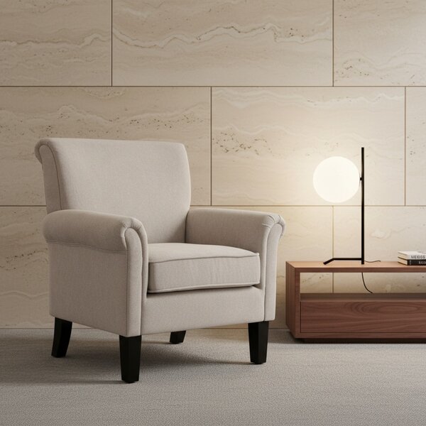 DecHome Poltrona Classica in Tessuto Dimensioni 79x78x87 colore Grigio