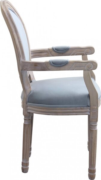 DecHome Poltrona Classica in Velluto Dimensioni 55x46x96 colore Grigio - Denver