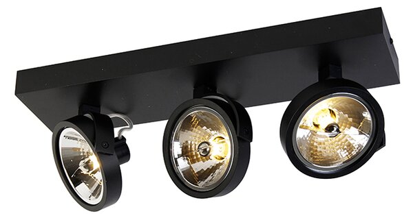 Faretto di design nero orientabile 3 luci - Go
