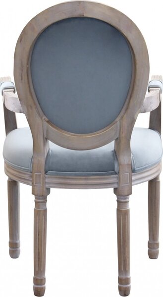 DecHome Poltrona Classica in Velluto Dimensioni 55x46x96 colore Grigio - Denver