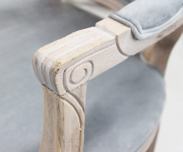 DecHome Poltrona Classica in Velluto Dimensioni 55x51x100 colore Grigio - Coritiba