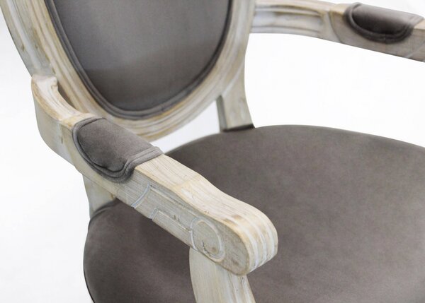DecHome Poltrona Classica in Velluto Dimensioni 55x46x96 colore Taupe - Denver