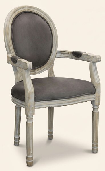 DecHome Poltrona Classica in Velluto Dimensioni 55x46x96 colore Taupe - Denver