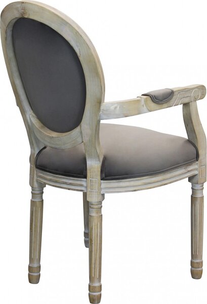 DecHome Poltrona Classica in Velluto Dimensioni 55x46x96 colore Taupe - Denver