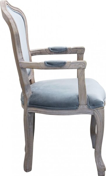 DecHome Poltrona Classica in Velluto Dimensioni 55x51x100 colore Grigio - Coritiba