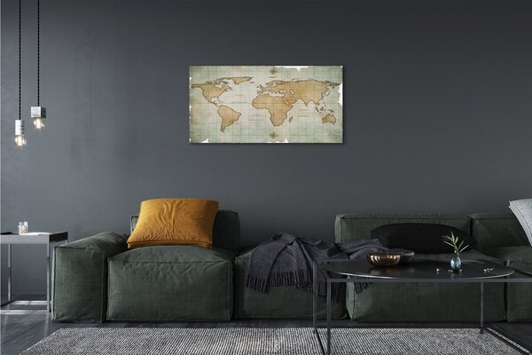 Quadro su tela Carta geografica 100x50 cm
