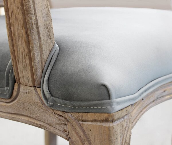 DecHome Poltrona Classica in Velluto Dimensioni 55x51x100 colore Grigio - Coritiba