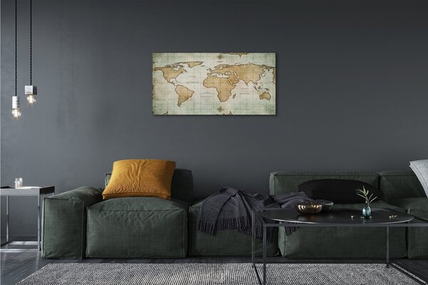 Quadro su tela Mappa bruciata 100x50 cm