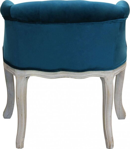 DecHome Poltrona Classica in Velluto Dimensioni 61x61x71 colore Blu - Detroit
