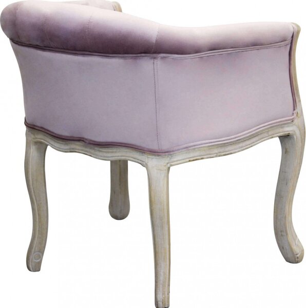 DecHome Poltrona Classica in Velluto Dimensioni 61x61x71 colore Rosa - Detroit